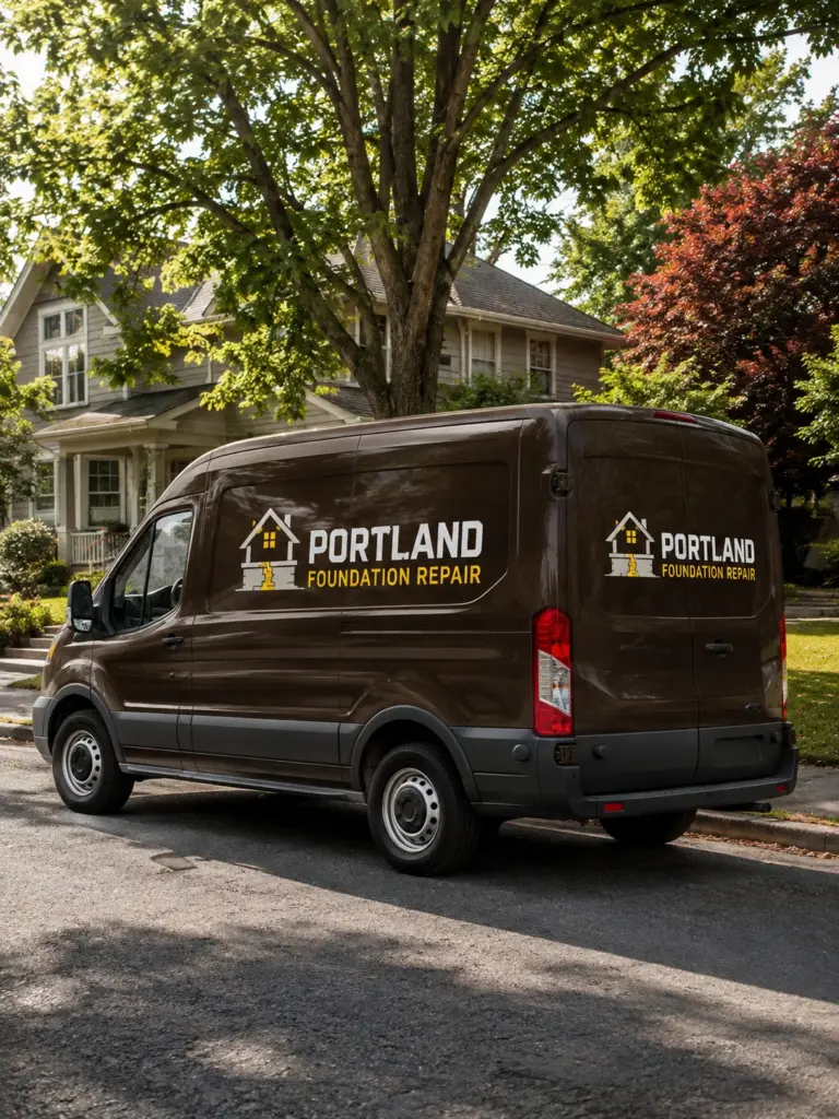 our van at job site in portland